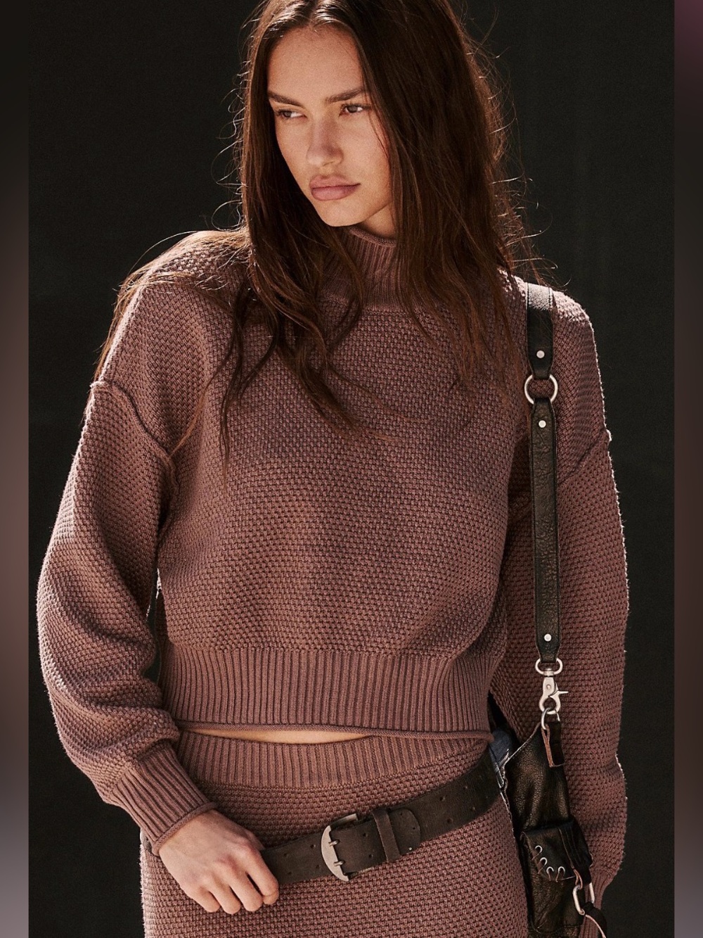 Free people beach hailee sweater brown size small